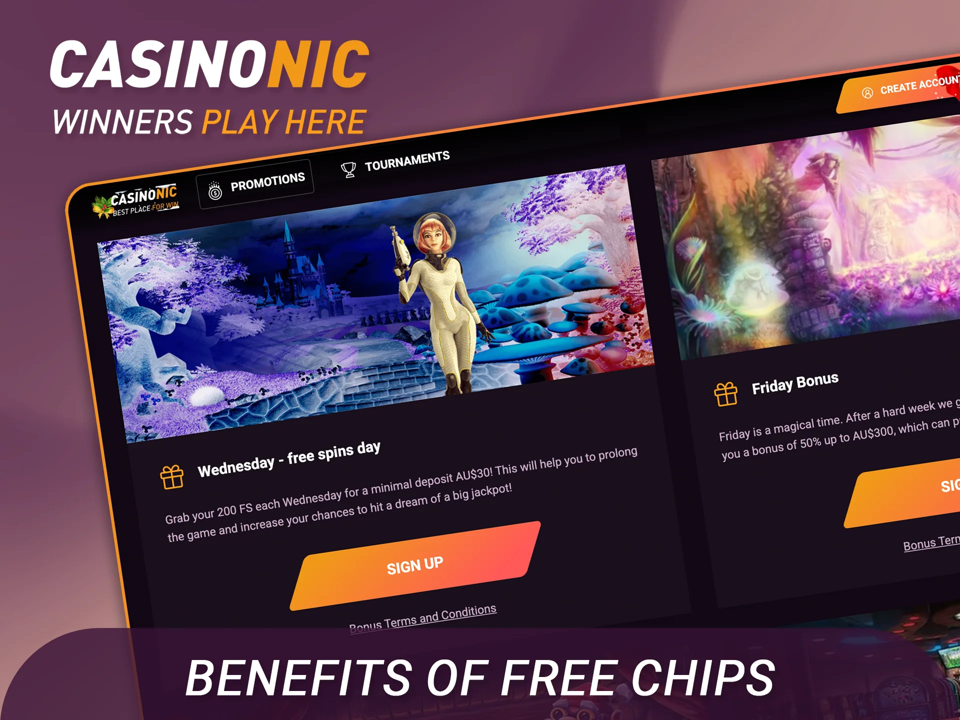 Explore the main benefits of Casinonic free chips for players.